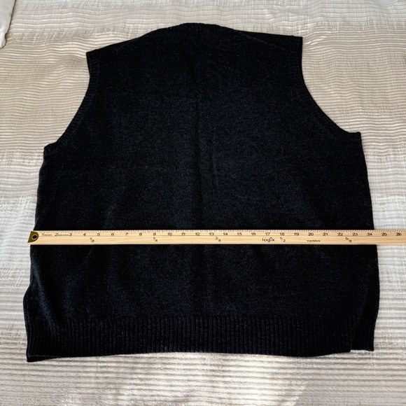 BROOKS BROTHERS SWEATER VEST 100% LAMBSWOOL PULL ON V NECK ACADEMIA GRAY XXL - Picture 8 of 11